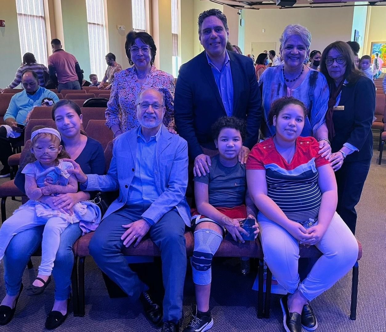 Families and supporters gathered at a community celebration